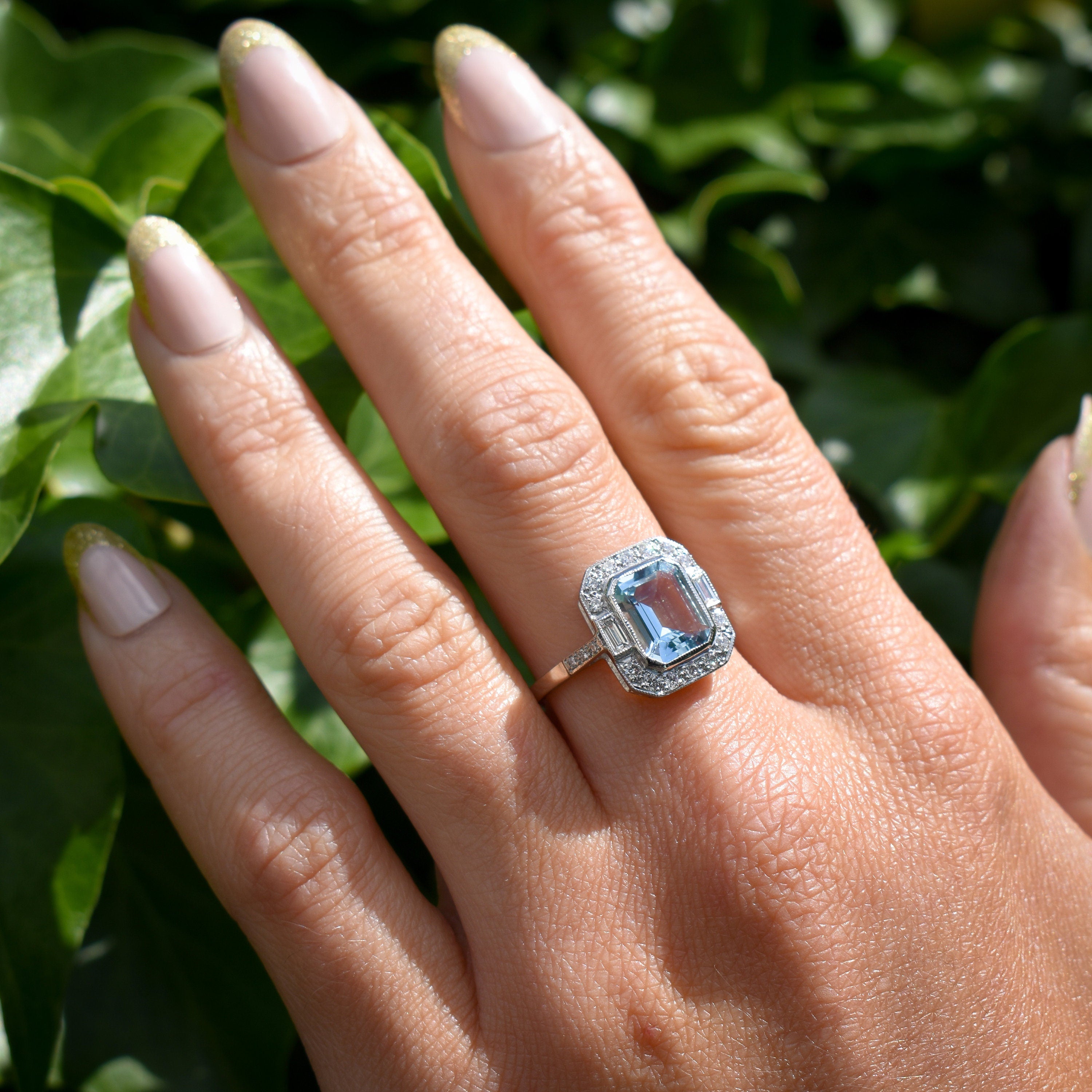 Emerald Cut Aquamarine & Diamond Ring – Moira Patience Fine Jewellery